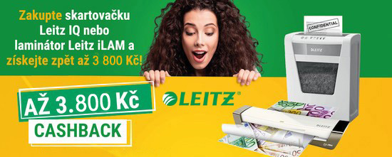 Získejte až 3 800 Kč zpět za nákup skartovaček a laminátorů Leitz!