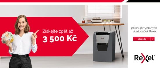 Získejte až 3 500 Kč zpět za nákup skartovaček Rexel!