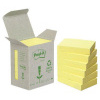 Recyklovan Post-it bloek 653, lut, balen 6 ks