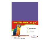 Barevn papr A3, 80 g, fialov, 100 list