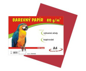 Barevn papr A4, 80 g, erven, 100 list