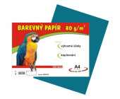 Barevn papr A4, 80 g, modr, 100 list