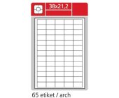 Snmateln etikety 38 x 21,2 mm, bl, 100 list