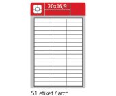 Snmateln etikety 70 x 16,9 mm, bl, 100 list