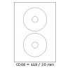 Etikety pro CD, R0100, CD08, 70 gr/ m2, balen 20 list
