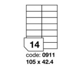 Univerzln etikety 105 x 42,4 mm, matn, bl, 100 list