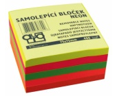 Samolepic kostka, 75x75 mm, 400 lstk, nenov barvy