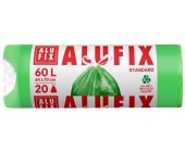 Pytel na odpad Alufix 60 l, 16 mic, zatahovac, zelen,20 ks