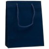Papírová taška 22x10x27,5 cm, bavlněná ucha, lesklá, modrá
