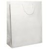 Papírová taška 25x11x31 cm, bavlněná ucha, lesklá, bílá